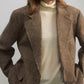 Wool riched structured sharp tweed blazer jacket | 2 color