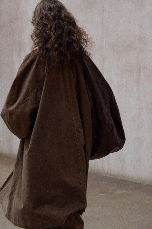 Cotton blend relaxed-fit corduroy coat | 2 color