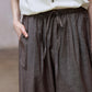 Cotton blend linen wide-leg pants | 2 color