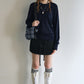 Wool blend back lines loose fit knitwear | 6 color