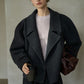 Wool-silk-camel hair cropped jacket with a belt | 3 color