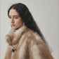 Faux fur drape loose overcoat