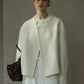 Wool blend funnel collar elegant jacket | 3 color