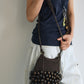Trendy handwoven beads crossbody small bag | 2 color