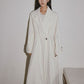 Mid-length waist blet drape trench coat | 3 color