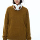 Wool blend relaxed fit V-neck sweater | 4 color