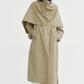 Cotton blend crinkled surface cape trench coat | 2 color