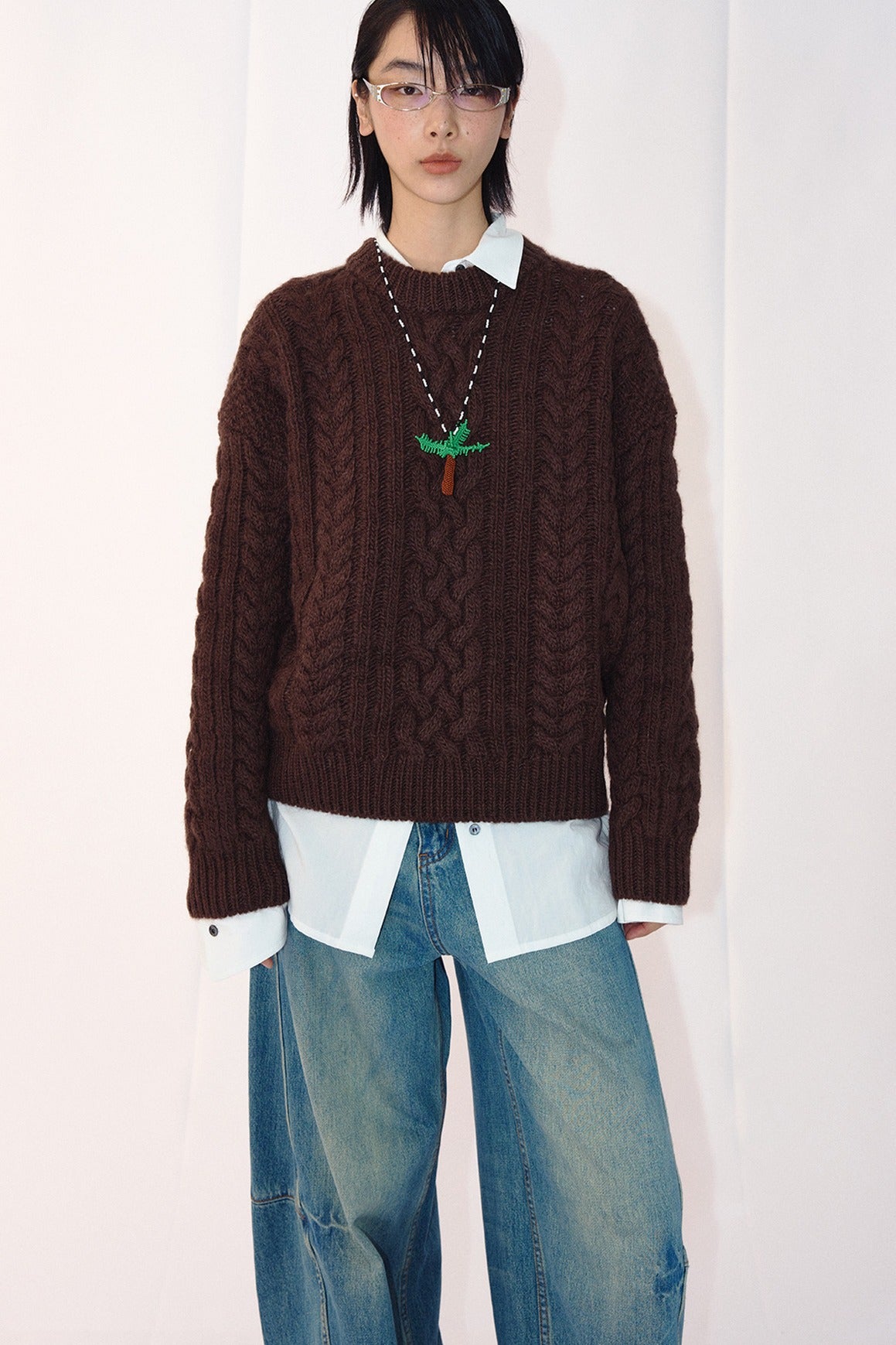 100% wool chunky cable knit sweater | 3 color