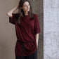 Wool blend relaxed fit raglan sleeves T-shirt | 3 color