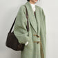 Wool-silk-angora ultra-loose V-neck over coat | 3 color