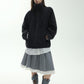 Contrasting A-line pleated skirt | 2 color