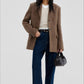 Wool blend tailored waist silhouetted blazer jacket | 2 color