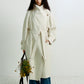 100 cotton wide flipped collar oversized trenchcoat | 3 color