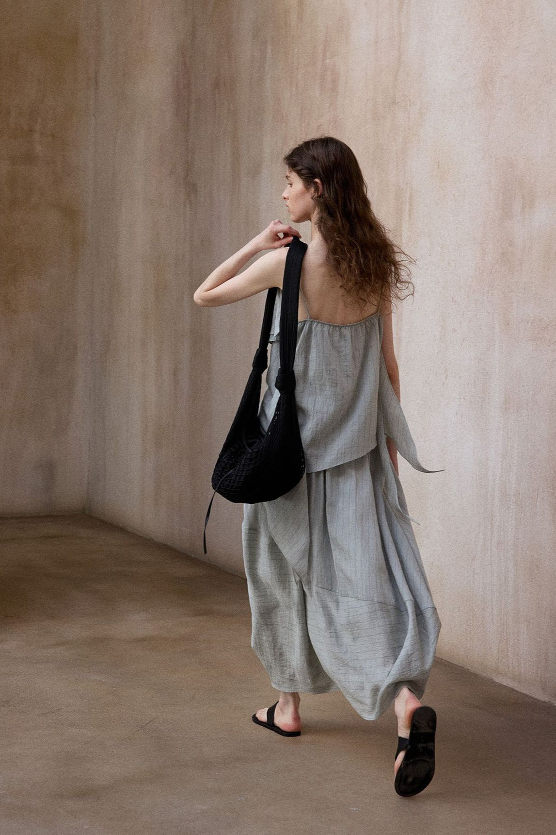 Viscose blend peplum shape lightweight skirt | 3 color