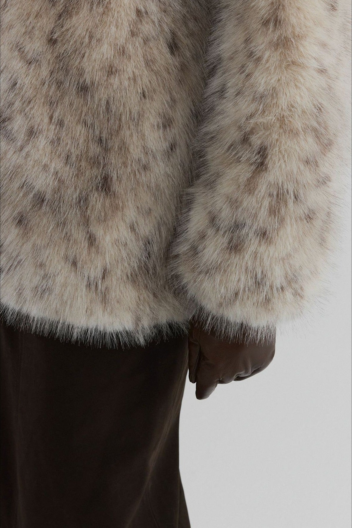 Plush leopard faux-fur boxy cut jacket