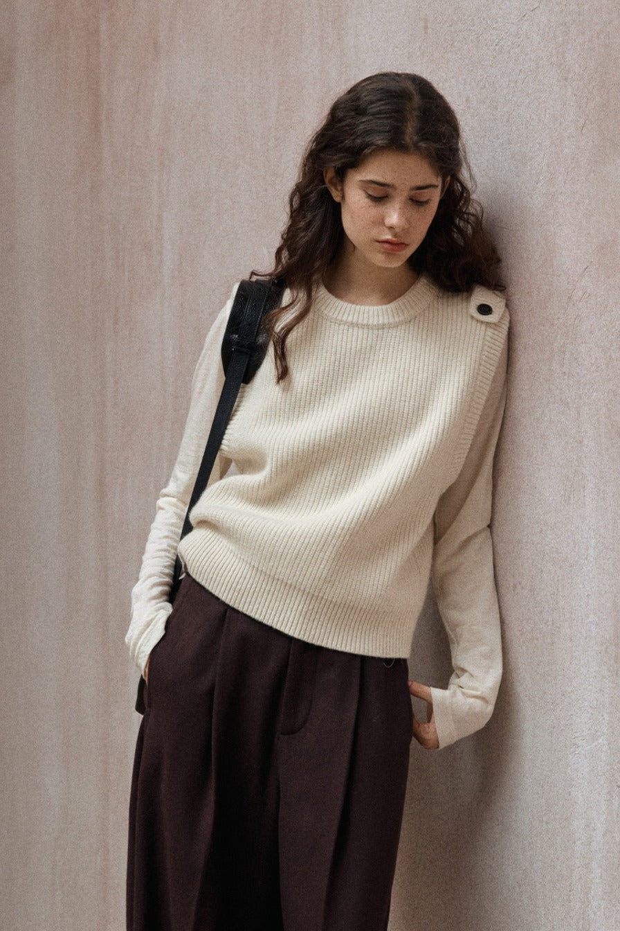 100% wool shoulder straps vest | 3 color