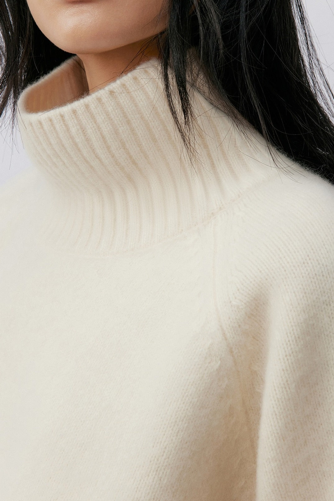 Suéter de cuello alto de lana y plumón de yak | 3 colores