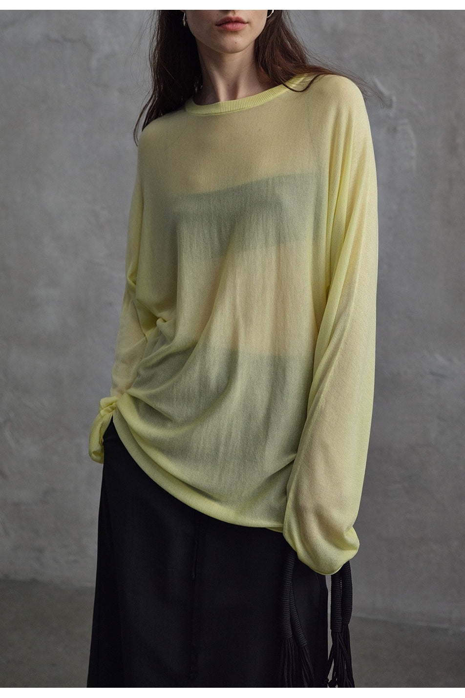T-shirt en maille lâche texturé transparent | 4 couleurs