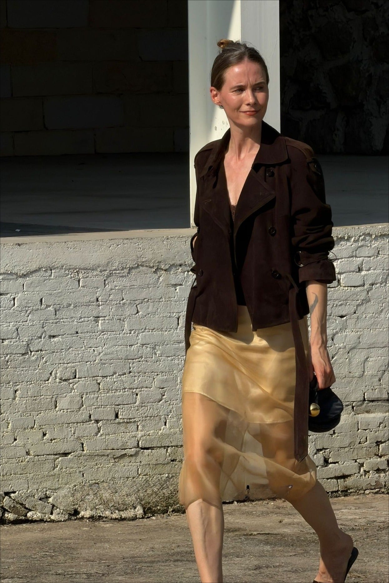 100% silk semi‑sheer midi skirt | 3 color