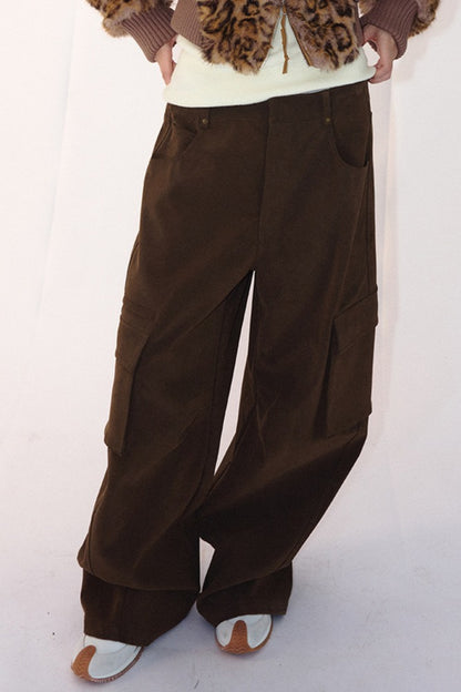 Wide leg big pocket pants | 2 color