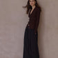 Lyocell blend large lapel ribbed cardigan | 4 color