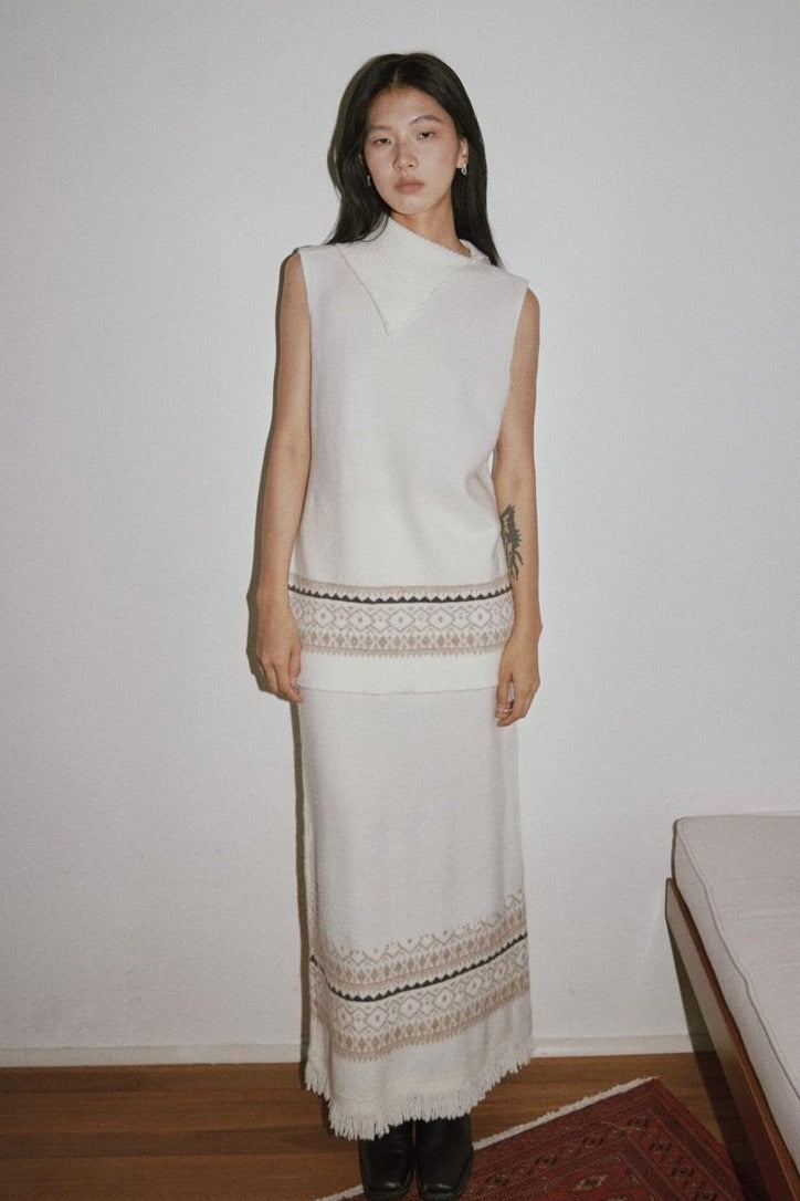 Fair-isle knit vest | 3 color