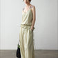 Viscose blend pleated edge sling top | 4 color