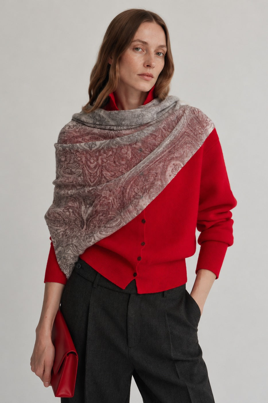 100% cashmere triangular scarf | 2 color