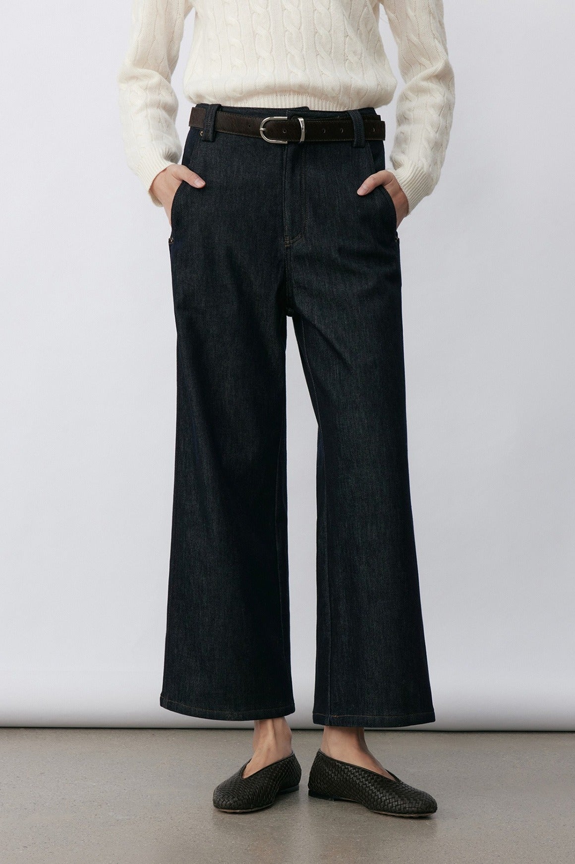 vaqueros rectos de mezcla de algodón con forro polar