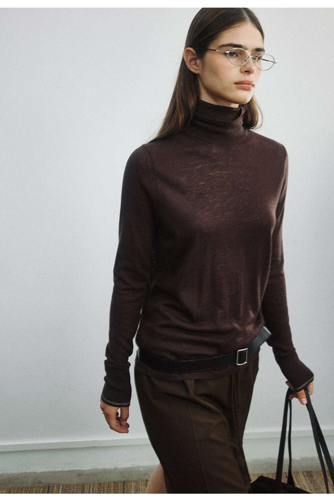 Fine wool-blend turtleneck knit top | 6 color