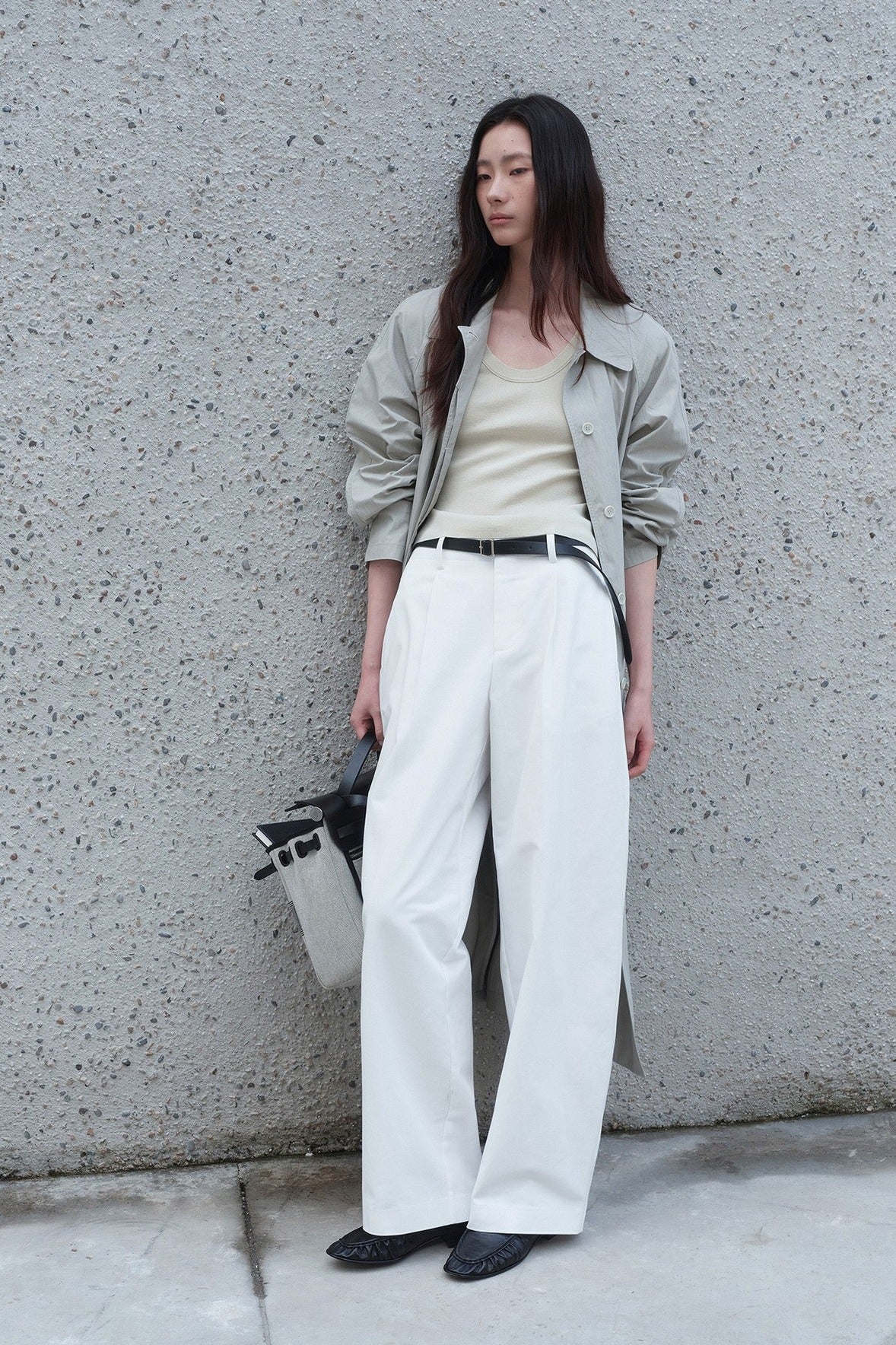 Pantalón casual recto 100% algodón con cinturón | 2 colores