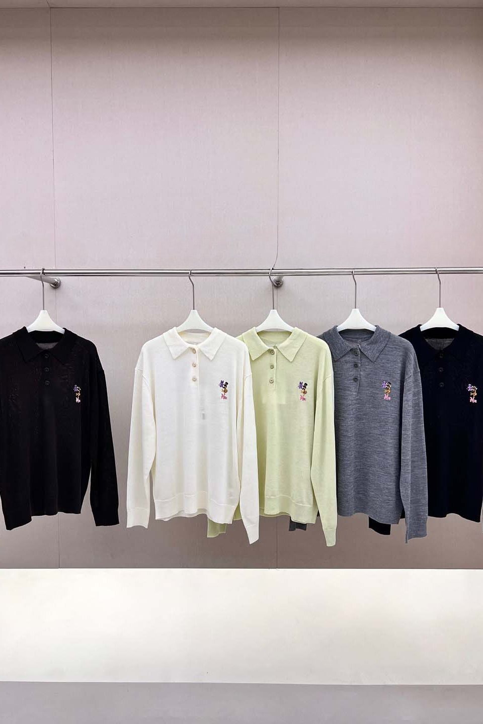 Wool containing cozy polo knitwear | 5 color