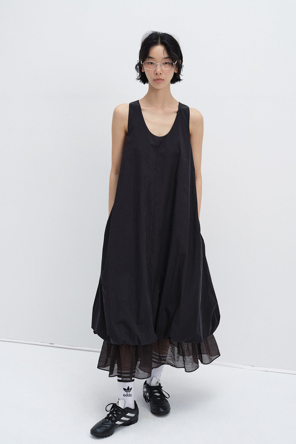 Cotton blend layered effect cloud-like dress | 3 color