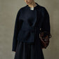 Wool blend funnel collar elegant jacket | 3 color