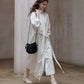 Cotton blend irregular flutter collar lightweight trench coat | 3 color