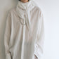 Lyocell-cotton scarf collar loose V-neck shirt | 3 color
