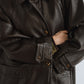 Mid-length cracked finish matte PU jacket | 2 color