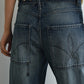 100% cotton adjustable back waist silhouetted jeans | 2 color