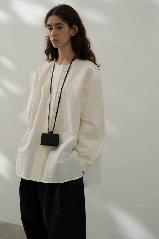 Blouse oversize froissée en coton mélangé | 5 couleurs