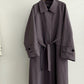 Cotton blend relaxed fit trench coat with a belt |  2 color