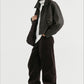 PU silhouetted retro style jacket | 2 color