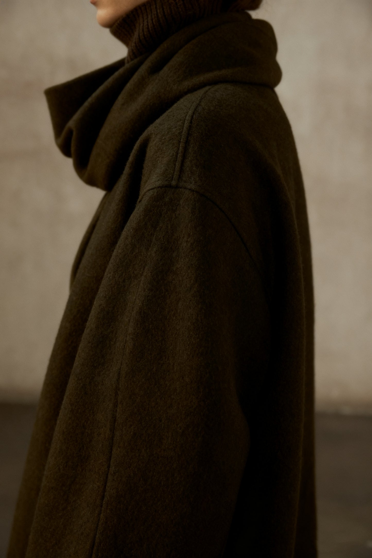 Wool blend double-faced mid-length coat | 3 color