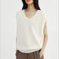 Wool blend long-hair soft V-neck vest | 3 color