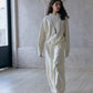Washed water cotton textured surface fleece inside pants