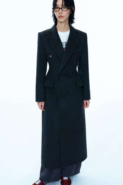Hourglass-sculpted 100% wool coat | 3 color