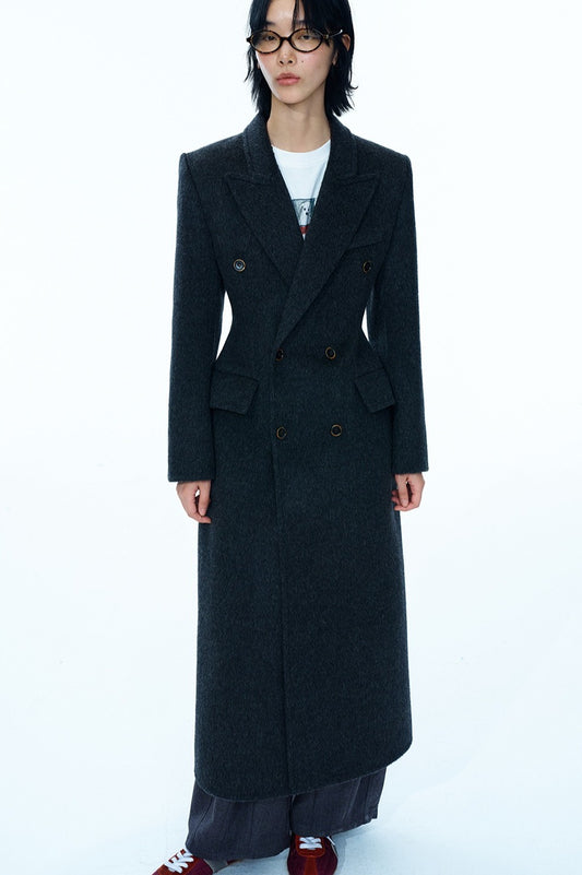 Hourglass-sculpted 100% wool coat | 3 color