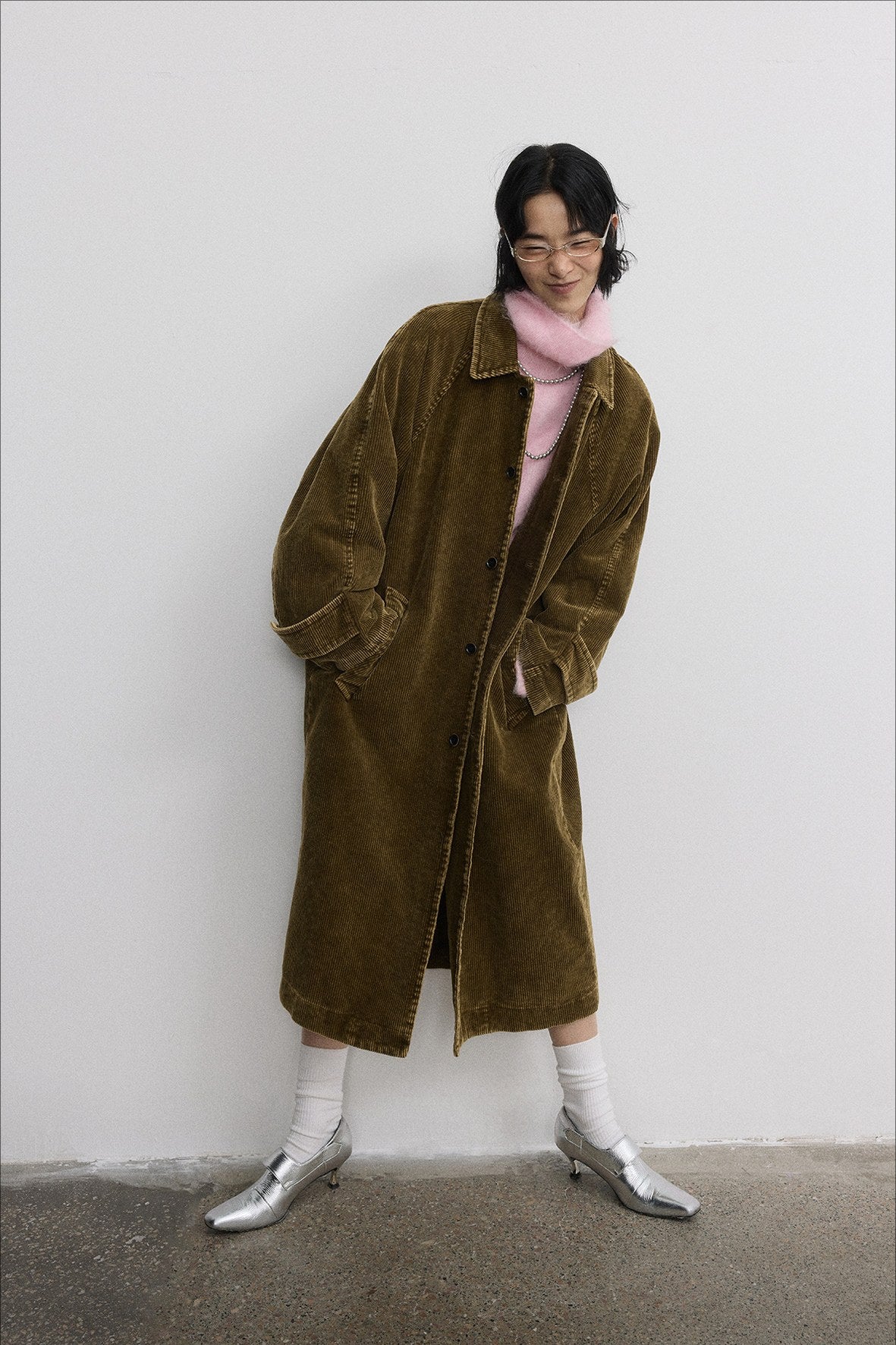 100% cotton corduroy trench coat | 2 color