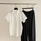 Cotton blend rumpled feel rolled sleeves shirt | 3 color
