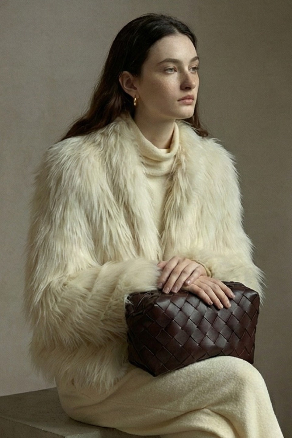 Chaqueta de tejido doble cara de piel de mapache esponjosa | 5 colores