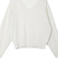 100% wool loose fit v-neck sweater | 2 color